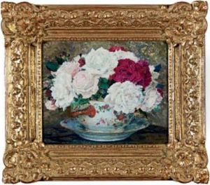 Bouquet De Fleurs Sur Un Entablement