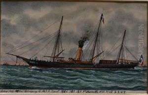 Ss Norabelonging To Mr. J.b Perret (newcastle 1880) by James Scott Maxwell