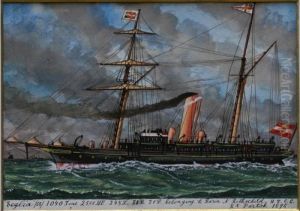Ss Vegliabelonging To Baron N. Rothschild (partick 1895) by James Scott Maxwell