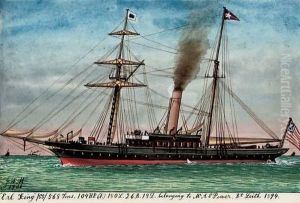 Two Albums Of Watercolours Of 
Ship Portraits Including; The American Steamships St Paul And Haverford 
(one Illustrated); And The American Yacht Erl King