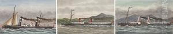 Studies Of Clyde And Other 
Paddle-steamers: Duchess Of York;brighton; Red Gauntlet; Ivanhoe; 
Columba; And Ben Lomond - view 1