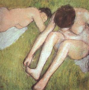 Bathers on the grass 1886-90 by Edgar Degas