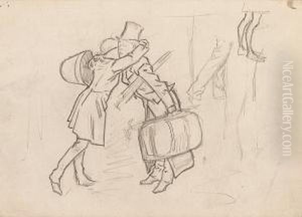 An Album Of Caricatures And Figure Studies Including A Self Portrait - view 1