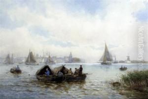 Fishing Boats Off Dordrecht by Walter William May