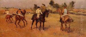 Four Jockeys by Edgar Degas
