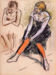 Dancer with Red Stockings by Edgar Degas