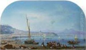 The Bay Of Naples by Auguste Etienne Francois Mayer