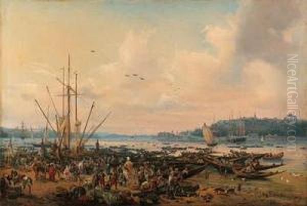 A View Of Constantinople From
Tophane Looking Towards The Sea Ofmarmara, Showing On The Right The
Seraglio Point With The Pavilionson The Shore At The Entrance To The
Golden Horn And, On The Left,the Asian Side With The Selimiye Barracks
At Scutar - view 1
