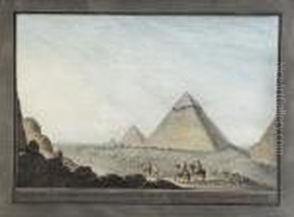 Veduta Della Seconda, E Terza
Piramide Di Giza, Presa Tra La Prima, E Le Piccole Dirimpetto - view 1