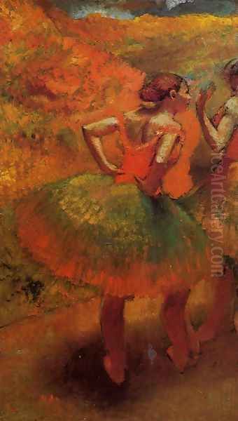 Two Dancers in Green Skirts, Landscape Scenery - view 1