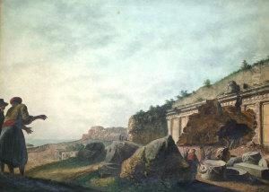Monumento Tagliato Nel Sasso,
Con Vestigi Di Unteatro Esistenti Nell 'isola Di Rodi Contrada Lindo by Luigi Mayer