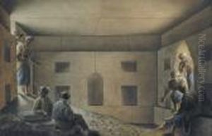The Excavation Of A Burial Chamber, Perhaps At Giza, Nearcairo