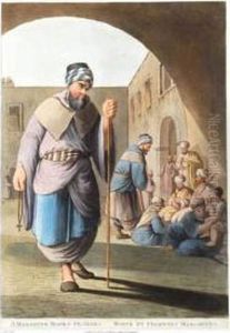 A Group Of Middle Eastern Views by Luigi Mayer