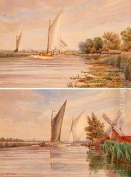 Broads Scenes With Wherries And Yachts - view 1