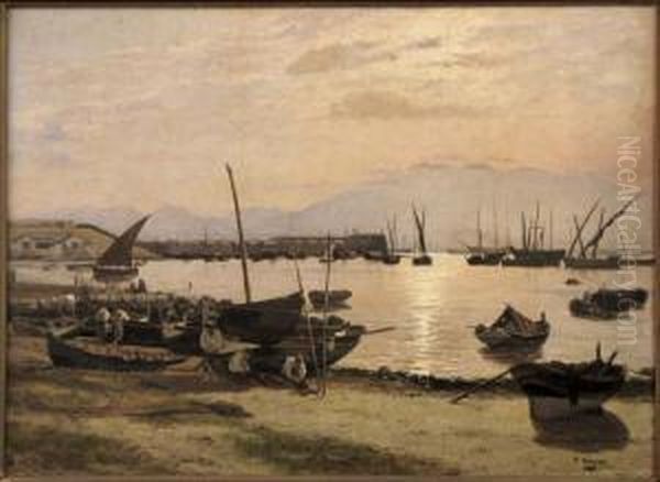 John Shore Fishing Boats In Harbor - view 1