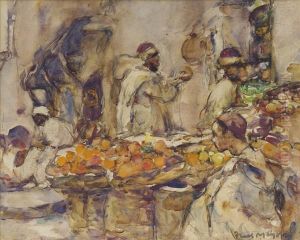 Figures In An Arab Market by William Frederick Mayor