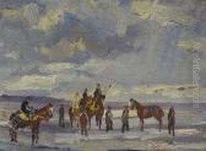 Reiter Am Strand by Max Mayrshofer