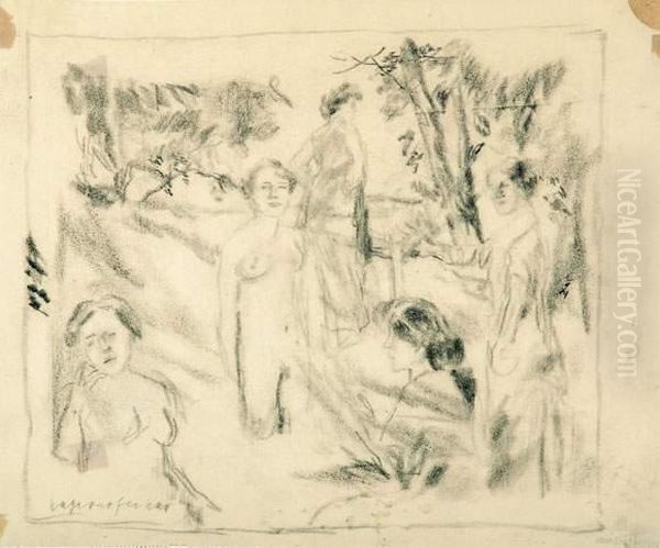Studienblatt: Frauen Im Wald. - view 1