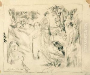 Studienblatt: Frauen Im Wald. by Max Mayrshofer