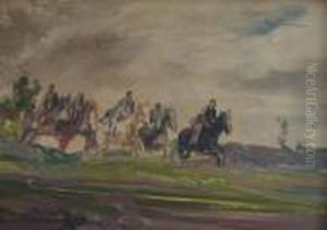 Jagdausritt. Olskizze.
Bezeichnet Oben Rechts: Mayershofer, Prof. Munchen. Ol Auf Faserplatte.
Ca 40:54cm. R. (52) by Max Mayrshofer
