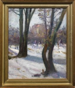 Verschneiter Wintertag Im Englischen Garten In Munchen by Max Mayrshofer