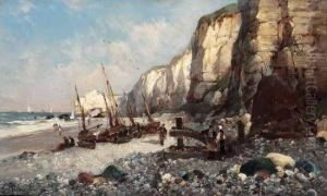 < Les Falaises A Etretat >. by Jean Mazella