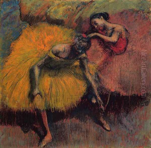 Two Dancers in Yellow and Pink - view 1