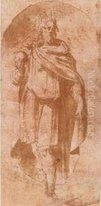 A Standing King In A Niche by Girolamo Mazzola Bedoli