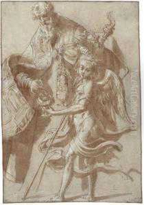 Saint Alexander Filling A Censer Held By An Angel