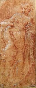Venus And Cupid In A Niche