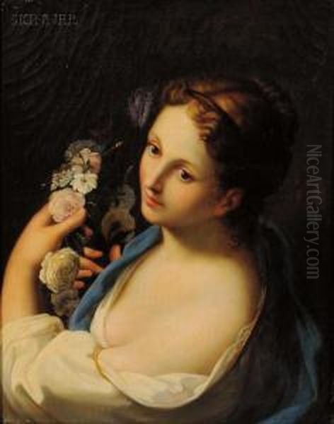 Girl With A Wreath Of Flowers - view 1