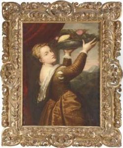 Lavinia And The Tray Of Fruit by Giuseppe Mazzolini