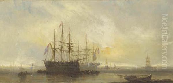 Big Ships In An Anchorage - view 1