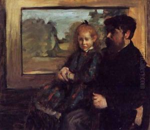 Henri Rouart and His Daughter Helene by Edgar Degas