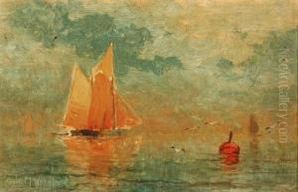 Sailboats In A Harbor, Sunset - view 1