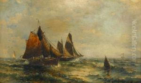 Fishing Boats At Full Sail - view 1