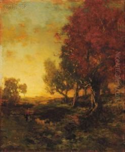 Autumn Walk At Sunset by George Herbert McCord