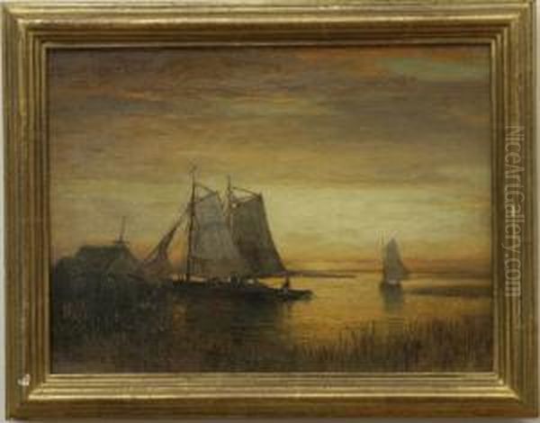 Harbor Scene At Dusk - view 1