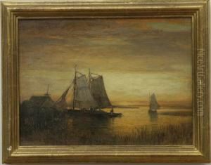 Harbor Scene At Dusk by George Herbert McCord