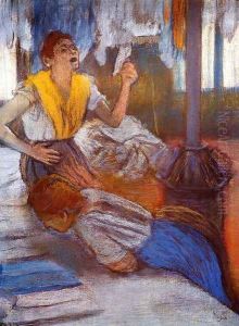 In a Laundry by Edgar Degas