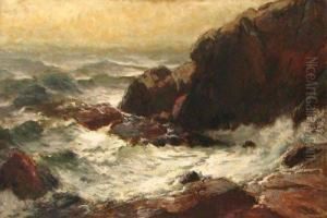 Coastal Landscape With Crashing Waves And Rocks Coastal Landscape With Crashing Waves And Rocks
