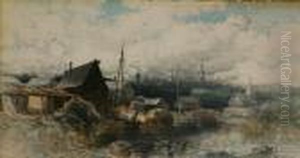 View Of A New England Fishing Village - view 1
