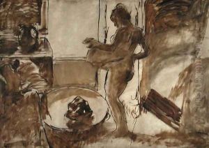 Woman Drying Herself, c.1884-86 by Edgar Degas