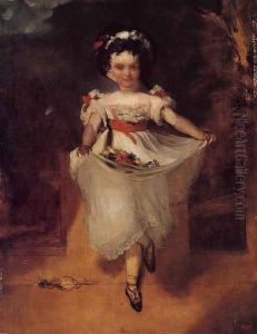 Little Girl Carrying Flowers in Her Apron by Edgar Degas