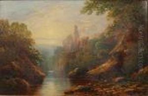 Rosslyn Castle, Near Edinburgh, With Valley Ofthe Esk by Horatio McCulloch