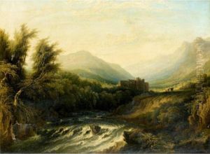 River Landscape With Cattle And Ruin Beyond River Landscape With Cattle And Ruin Beyond