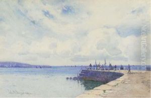 Figures On A Quayside by John Mcdougal