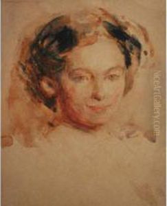 Portrait Sketch Of A Young Woman by Ambrose McEvoy