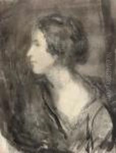 Portrait Of Madelaine Grovlitz, Bust-length by Ambrose McEvoy