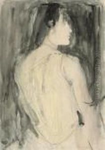 Portrait Of A Woman, Half-length, Viewed From Behind, Her Head Inprofile